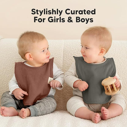 8-Pack Baby Bibs for Boys, Girls - Pullover Bibs for Drooling Teething Baby Girl & Boy Toddler, Newborn, Soft & Absorbent, Cute Colors, Large Torso Coverage Keep Infant Clean & Dry (Eclipse)