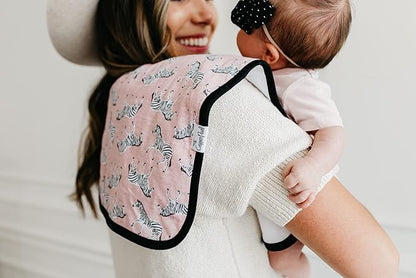 Copper Pearl Premium Baby Burp Cloths - 3-Pack Large Cotton Burp Cloths, Extra Soft Spit Up Rags with 3 Absorbent Layers, Perfect for Baby Boy and Baby Girl Gifts (21" x 10" Size, Zella Set)