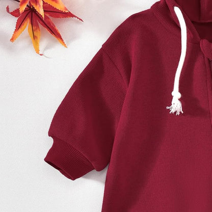 Unutiylo Unisex Baby Boys Girls Long Sleeve Infant Baby Zipper Hooded Jumpsuits Romper Loose Outfit Clothes