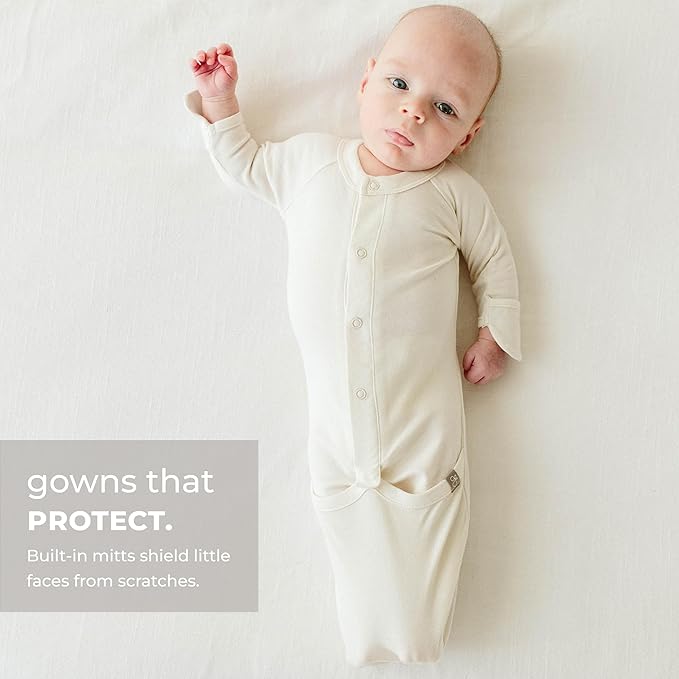 goumikids Viscose Made from Bamboo Organic Cotton Convertible Baby Gown