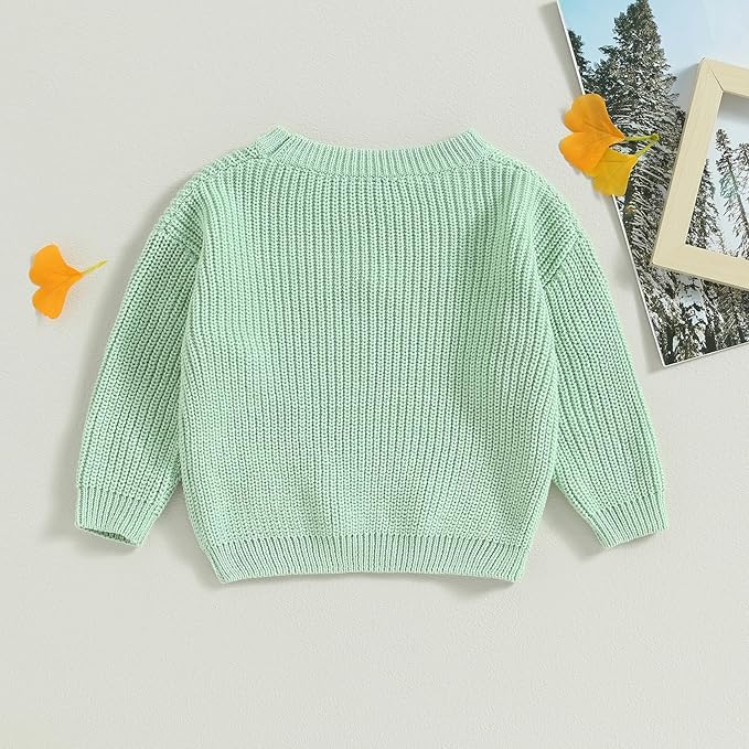 Mubineo Baby Girl Winter Clothes Cute Flower Sweater Crewneck Pullover Long Sleeve Knit Newborn Infant Sweaters