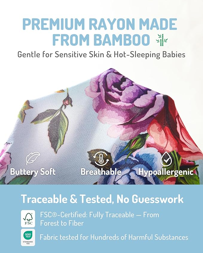 HAPIU Rayon from Bamboo Baby Footed Pajamas, 2 Way Zipper YKK, Footie for Baby Boy Girls, Newborn-24 Months