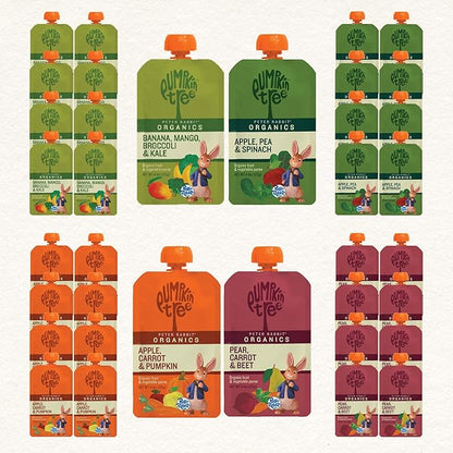 Peter Rabbit Organics Fruit & Vegetable Variety Pack - Squeezable Snack Pouches, 4 oz. (Pack of 36)