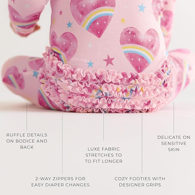 Ruffled Zippered Vintage Pink Rose One Piece