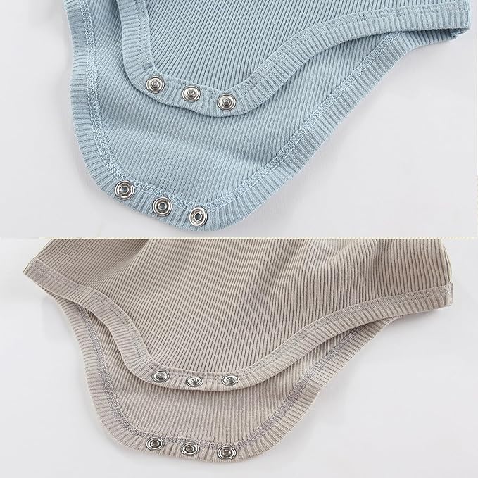 Newborn Baby Short Sleeve Bodysuit Cotton One-Piece Baby Clothes 5-Pack, 0-12 Months