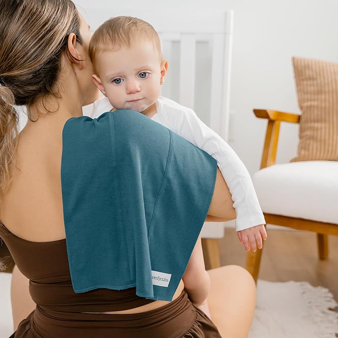 Comfy Cubs Baby Burp Cloths Set (Pack of 10) - Large, 6-Layer, Ultra Absorbent 100% Cotton for Infant Spit-Up, Drool, and Messes - Soft, Gentle, Thoughtful New Born Baby Gifts, Neptune