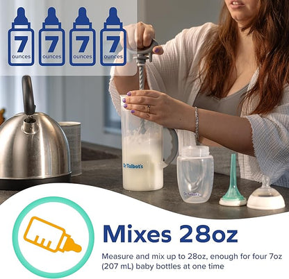 Dr. Talbot's Baby Formula Mixer and Breast Milk Storage Pitcher - Spill-Free, Clump-Free Formula Mixing Bottle - 32 oz - Baby Essential for New Parents