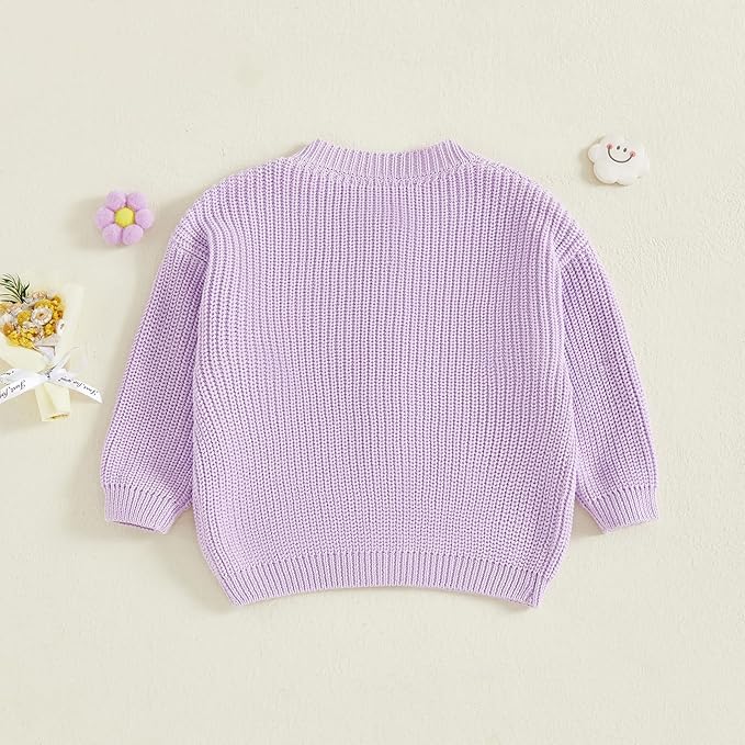 Baby Girl Cardigan Sweater Toddler Goose Embroidered Button Down Knit Sweaters Fall Winter Knitwear Jacket Clothes
