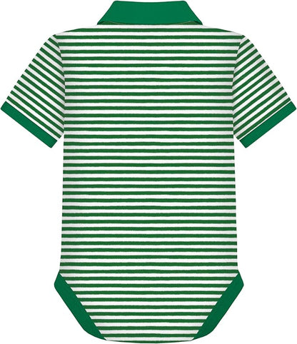 Creative Knitwear College Baby Striped Polo Bodysuit - Team Logo, Multiple Colors, for Boys & Girls (0-12 Months)