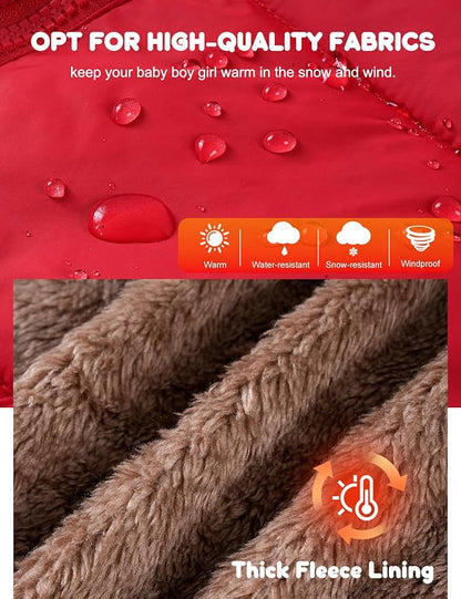 COZYPOIN Toddler Baby Boys Girls Winter Fleece Jackets Cute Bear Hooded Coats Little Kids Warm Windproof Outerwear for 1-6T