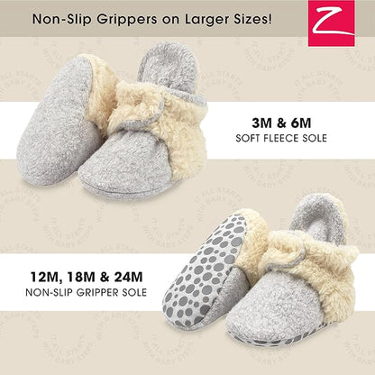 Zutano Unisex Fleece Baby Booties, Two Snap Closure, Newborn to 24 Months