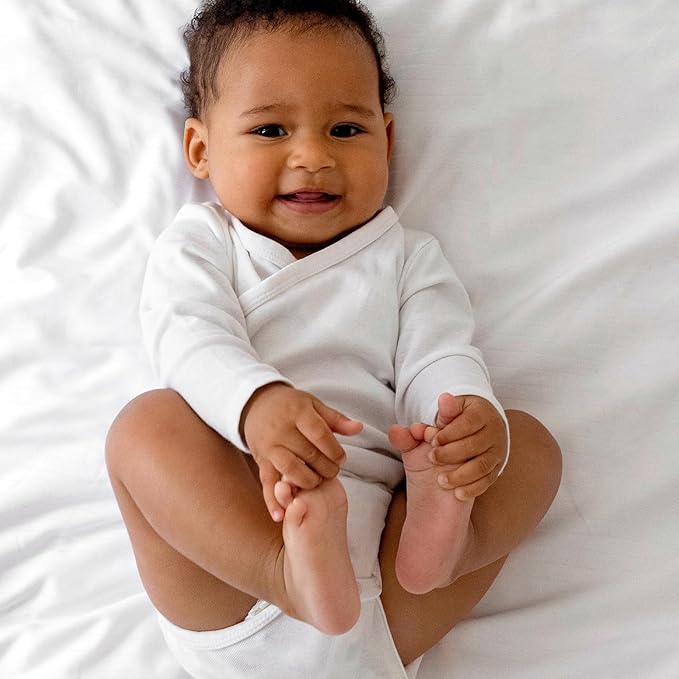 unisex-baby Sterling 3-pack Kimono Bodysuits 100% Organic Cotton Side Snap for Baby Boys & Girls