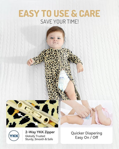 HAPIU Rayon from Bamboo Baby Footed Pajamas, 2 Way Zipper YKK, Footie for Baby Boy Girls, Newborn-24 Months