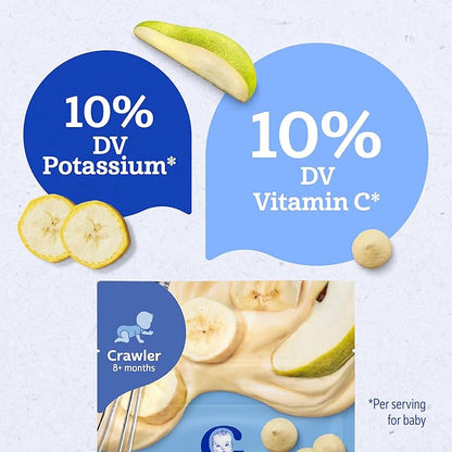 Gerber Stage 3 Baby Food Snacks, Banana Pear Whipped Melts, Baby Led Feeding, 7PK