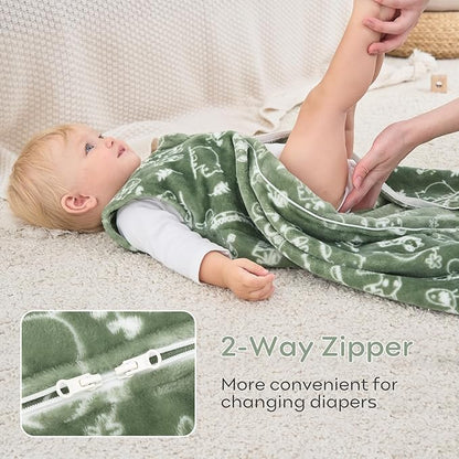 Yoofoss Fleece Baby Sleep Sack 2 Pack 1.5 Tog Baby Wearable Blanket with 2-Way Zipper