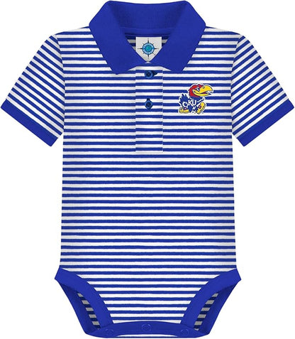 Creative Knitwear College Baby Striped Polo Bodysuit - Team Logo, Multiple Colors, for Boys & Girls (0-12 Months)