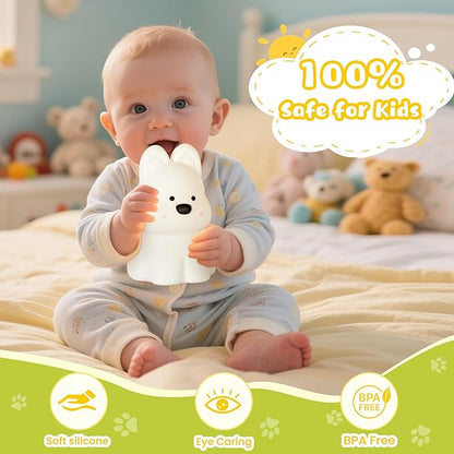 Night Light for Kids, Rechargeable Dimmable Silicone LED Nightlight with 7 Colors, Baby Nursery Night Lamp, Touch Squishy Lamp, Cute Gifts for Girls, Boys, Toddler Room Decor, Dog