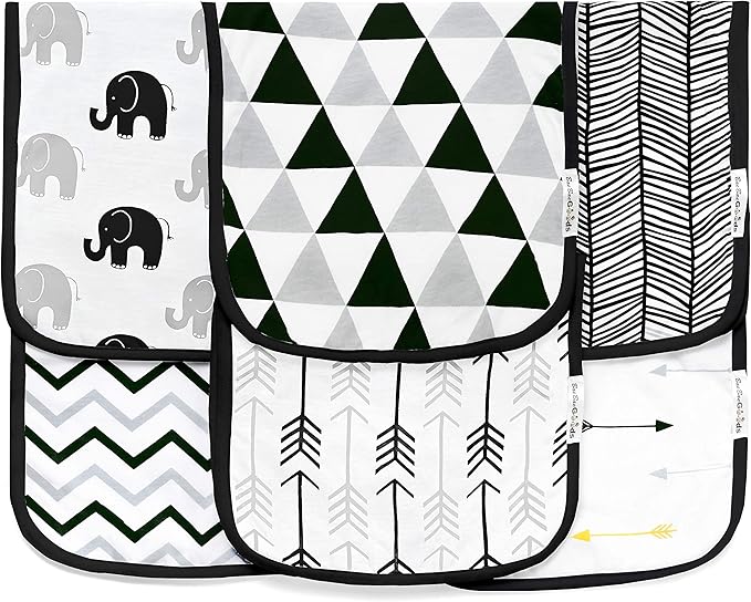 BaeBae Goods Burp Cloths for Baby Boy & Girl - Ultra Absorbent Burping Rags - Anti Shrink Unisex Burpy Clothes - Super Soft Jersey Cotton, Large 21"x10" - Thick for Newborn Cloth Diapers - 6 Pack