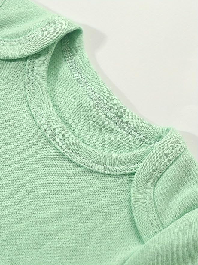 5-Pack Newborn Infant Unisex Short Sleeve Baby Bodysuits,Comfortable 100% Cotton Candy Color Rompers