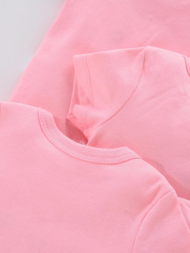 JYHOPE 5-Pack Newborn Infant Short Sleeve Pure Color Romper Bodysuit For Baby Girls And Boys Toddler Summer Clothes