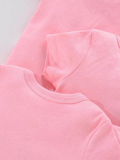 JYHOPE 5-Pack Newborn Infant Short Sleeve Pure Color Romper Bodysuit For Baby Girls And Boys Toddler Summer Clothes