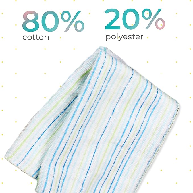 Spasilk 10 Pack Soft Terry Bath Washcloths – Newborn Boy or Girl, Blue Tiger