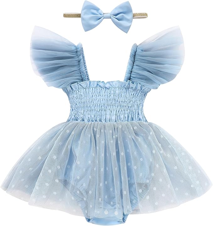 Baby Girl Clothes Infant Tulle Romper Ruffe Sleeveless Bodysuit Baby Girl Outfits Infant Girl Dress 0-18M