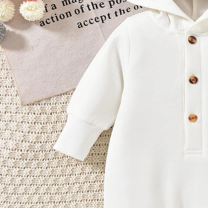 Unisex Baby Hooded Jumpsuit Infant Boy Girl Long Sleeves Romper Fall Winter Spring Outfits Preemie-18 Months