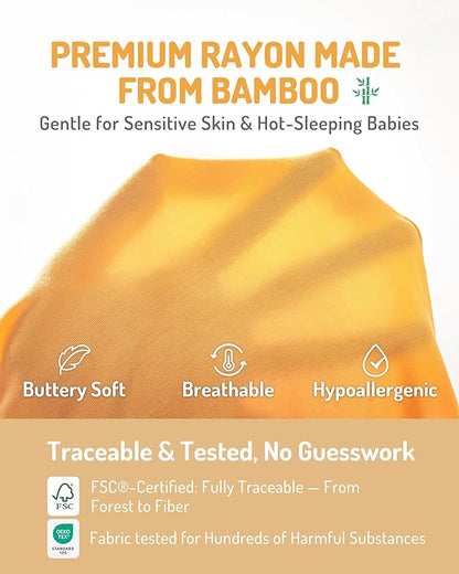 HAPIU Rayon from Bamboo Baby Footed Pajamas, 2 Way Zipper YKK, Footie for Baby Boy Girls, Newborn-24 Months