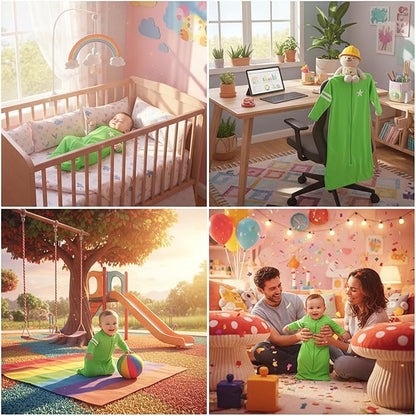 Babysoy Long Sleeve Wearable Blanket Sleep Sack, Infant to Toddler Sleeping Bag, Choose from size 0-24 Months