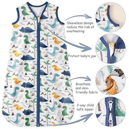 Looxii Baby Sleep Sack 0.5 TOG, 100% Cotton 3 Pack Wearable Blanket Baby Sleep Bag for Newborn Infant, 2-Way Zipper Lightweight Toddler Sleeping Sack 0-6 Months