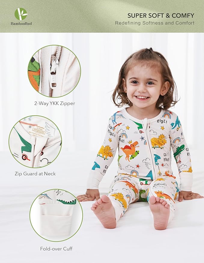 Baby Zippered Rompers Newborn Pajamas Sleepers Long Sleeve Jumpsuits Infant Zipper Romper-Viscose from Bamboo