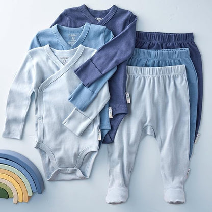 unisex-baby Sterling 3-pack Kimono Bodysuits 100% Organic Cotton Side Snap for Baby Boys & Girls