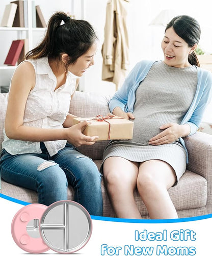 Stainless Steel Kids Plates (2 Pack): 9" Divided Plates with Silicone Suction for Babies, Unbreakable Dinner Dishes for Toddlers, Non Toxic, BPA Free, Anti-Slip, Dishwasher Safe (Pink & Yellow)