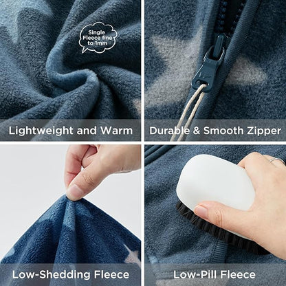 DAVE&BELLA Toddler Printed Polar Fleece Jacket, Zip Up Lightweight Outerwear for Kids Boys Girls Fall Spring Coat 2-9 Years