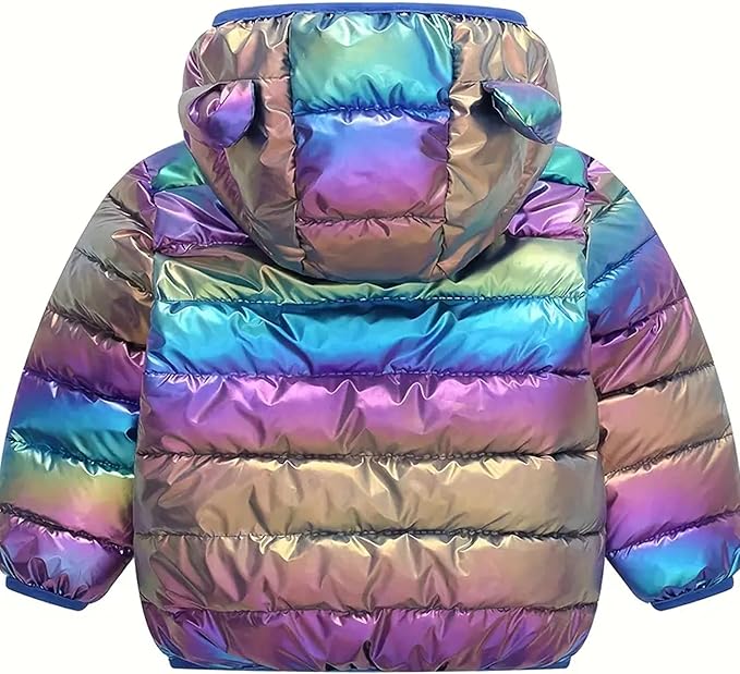 Toddler Winter Coats Puffer Padded Jacket Baby Boys Girls Bear Hoods Down Jacket Light Weight Infant Outerwear