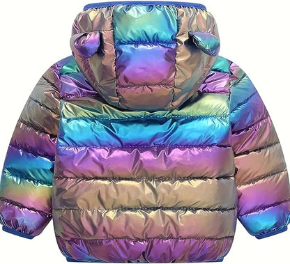 Toddler Winter Coats Puffer Padded Jacket Baby Boys Girls Bear Hoods Down Jacket Light Weight Infant Outerwear