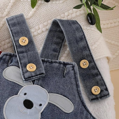 Baby Boy Clothes Fall Winter Outfits Long Sleeve Striped Romper Cute Cartoon Jeans Overalls Pants Set 0-18 Months