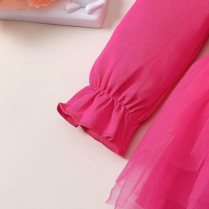 Magic Park 0-18M Infant Bodysuit Tutu Dress Baby Girl Romper Dress Toddler Solid Color Tulle Skirt Baptism Holidays Outfits