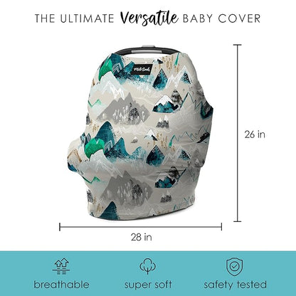 Milk Snob Original 5-in-1 Cover - Added Privacy for Breastfeeding, Baby Car Seat, Carrier, Stroller, High Chair, Shopping Cart, Lounger Canopy - Newborn Essentials, Nursing Top, Rocky Mountain