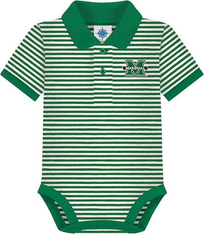 Creative Knitwear College Baby Striped Polo Bodysuit - Team Logo, Multiple Colors, for Boys & Girls (0-12 Months)