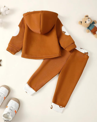 Toddler Baby Boy Clothes Infant Newborn Boy Outfit Long Sleeve Hoodie Sweatshirt Pants Fall Winter Clothes Set