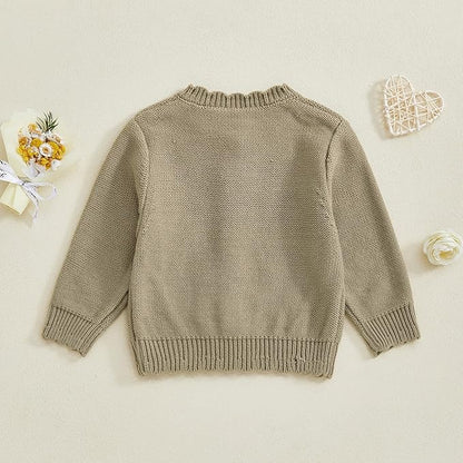 Baby Girl Cardigan Sweater Long Sleeve Button Up Knit Sweatshirt Jacket Toddler Baby Girl Fall Outfits