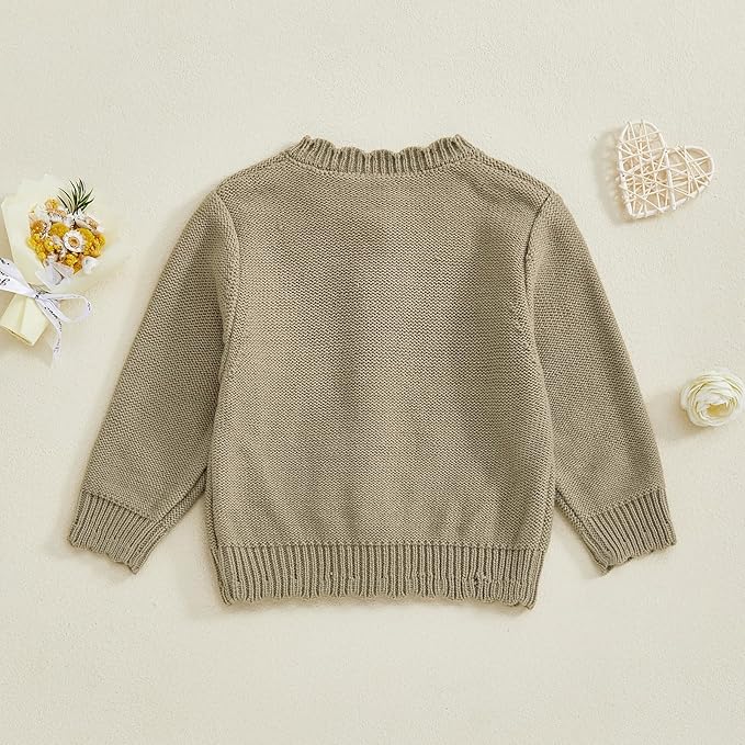 Baby Girl Cardigan Sweater Long Sleeve Button Up Knit Sweatshirt Jacket Toddler Baby Girl Fall Outfits
