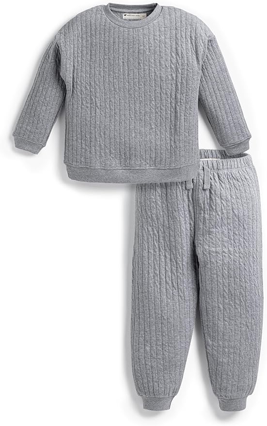 monica + andy Sporty Sweatsuit, 100% Organic Cotton Clothes for Boys & Girls, Outfit Sizes For Kids, Toddler & Infant