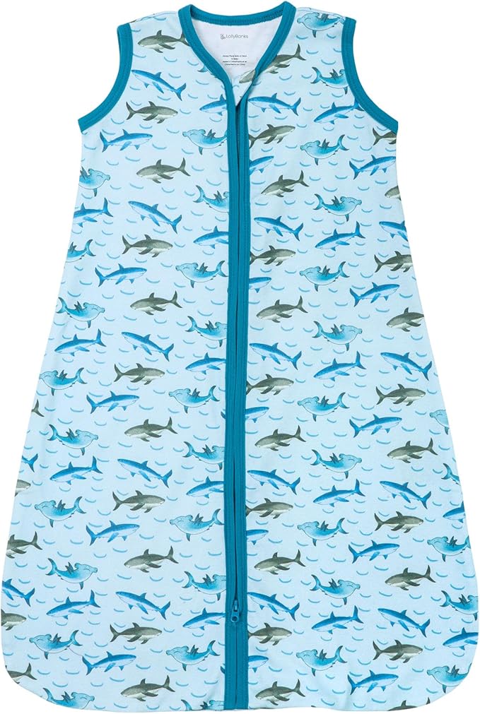 LollyBanks Sleep Sack, 100% Cotton Neutral Baby Sacks, 0.5 TOG Sleep Sacks Lightweight with 2-Way Zipper