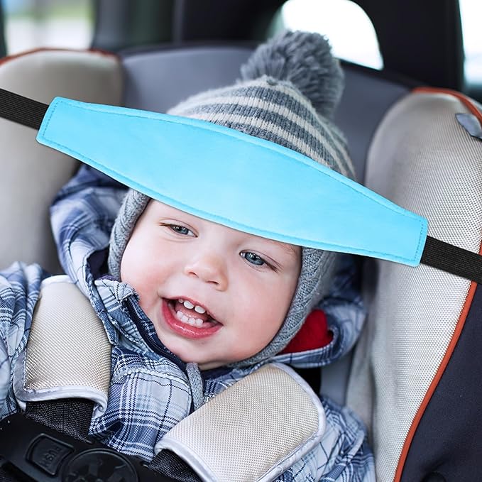 HESTYA 2 Pieces Baby Carseat Head Support Band Strap Headrest Stroller Seat Sleeping Headrest Neck Relief Head Strap Headband for Kids Children Toddler Infant(Fresh)