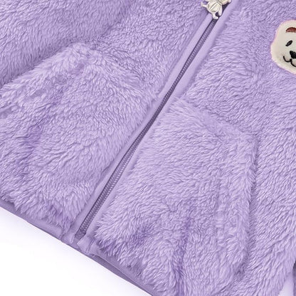 Baby Boys Girls Fleece Jackets Zip Up Hoodies Cute Bear Coats Fall Winter Fuzzy Jacket Newborn Boys Girls Outwear