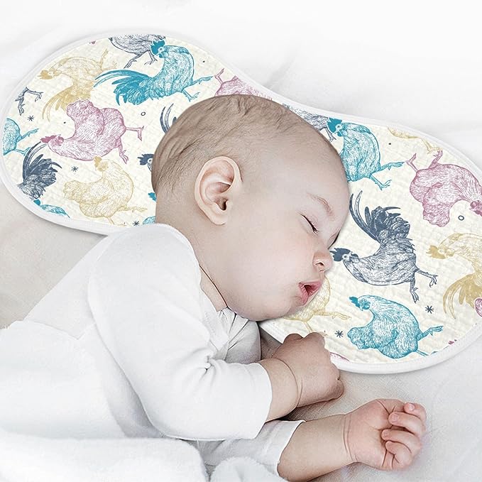 vvfelixl Baby Burp Cloths Chicken Collection Baby Newborn Cotton Burping Cloths Set Baby Washcloths 4 Pack Beige