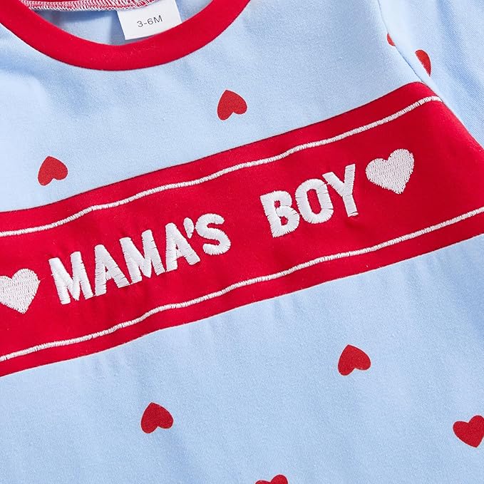 Baby Boy Valentines Outfit Newborn Long Sleeve Onesie Letter Print One Piece Jumpsuit Romper Cute Spring Clothes